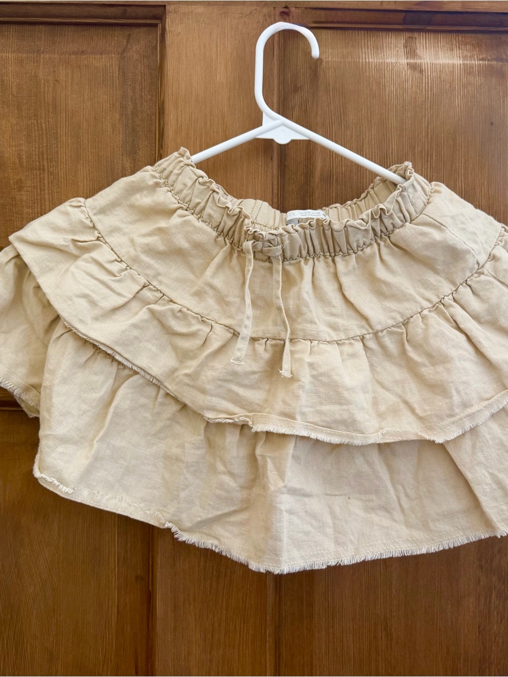 Zara Cream Tiered Ruffle Skirt